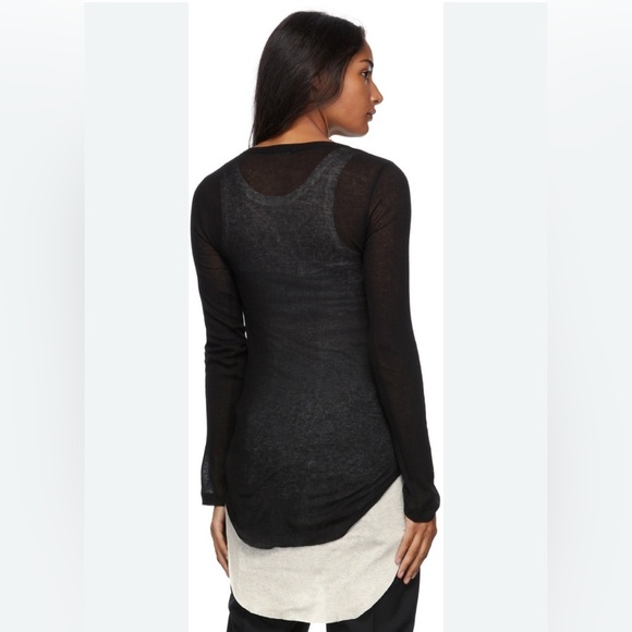 Helmut Lang Black Sheer Long Sleeve Blouse size medium - Picture 13 of 13